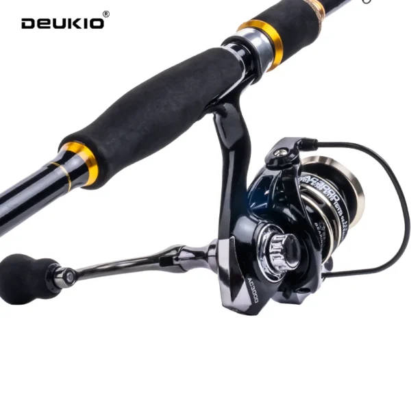 Fishing Rod Reel Combo 1.8 2.1m Carbon Fiber Spinning Rod and 5.2:1 Gear Ratio Spinning Reel Max Drag 8kg for Fresh Saltwater - Image 2