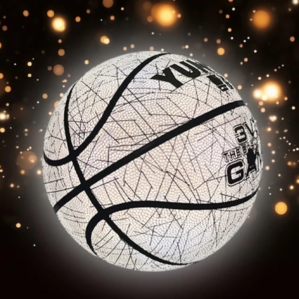 Basketball reflective luminous holographic moisture-absorbing PU basketball is suitable for night entertainment - Image 2