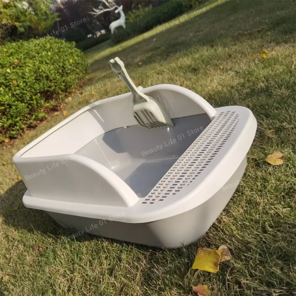 Extra Large Cat Litter Box Pet Bedpans Semi Closed Kitty Litter Pan Potty Toilet for Rabbit Medium Large Cats Small Animals - Image 22