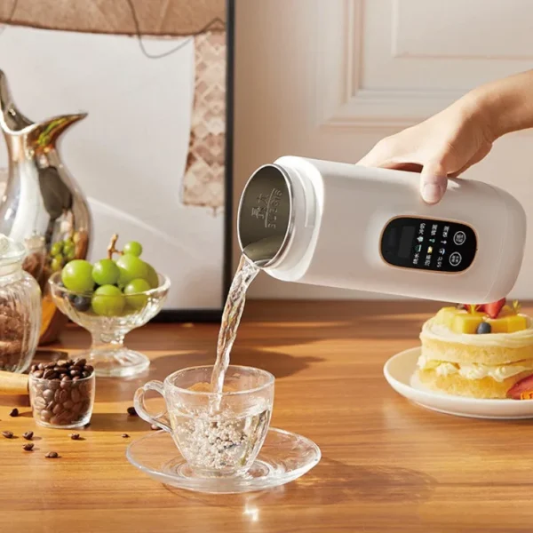 220V Electric Kettle Health Preserving Pot Portable Travel Boiled Water Pot Smart Teapot Heating Cup Adjust Temperature 650ml - Image 2
