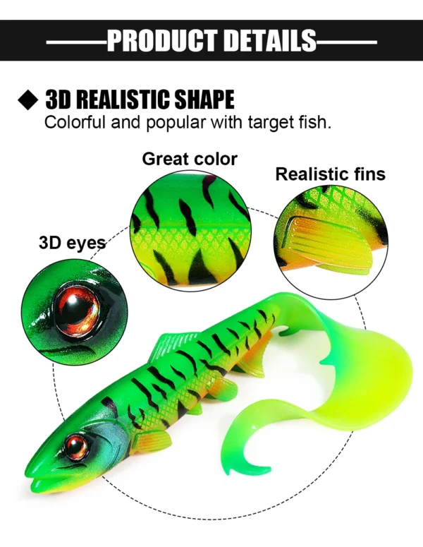 Spinpoler Long Wavy Tail Fin Soft Swimbait Fishing Lure With Stinger Rig Kit UV Paint Hook For Big Game Saltwater Boat Sea Pesca - Image 19