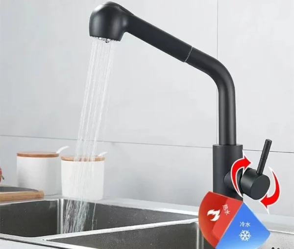 Kitchen Sink Faucet Pull Out Type Faucet Household Hot and Cold Stainless Steel Dish Sink Universal Faucet Kitchen Accessories - Image 13