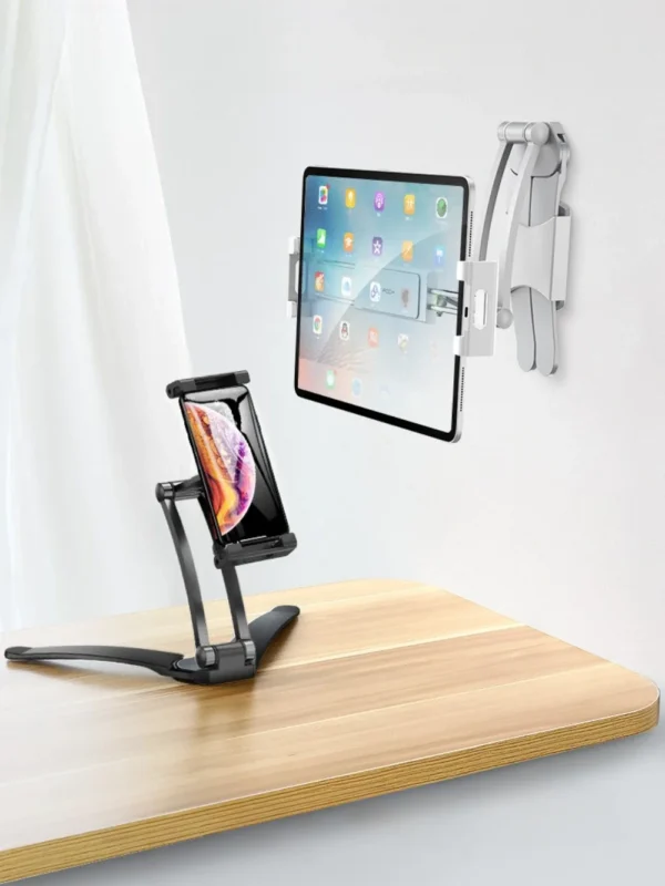 Kitchen Cabinet Wall Tablet Mount 360° Rotating Metal Phone Tablet Bracket 5-13.5” Devices for IPad IPhone Tab Stand on Desktop - Image 12