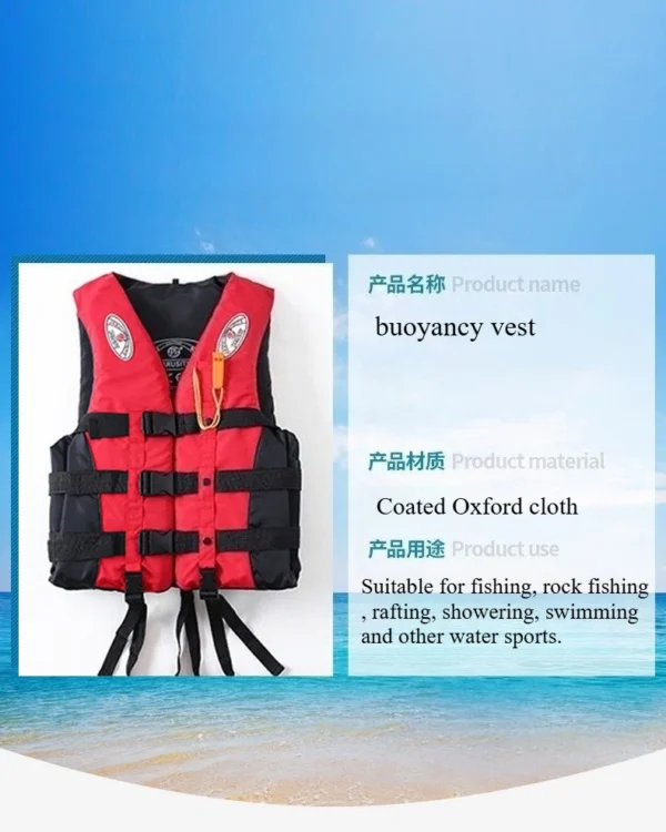 S ,M ,L,XL ,2XL ,3XL Swimming Buoyancy Sea Fishing Life Jacket Outdoor Sports Adult Waistcoat Life Jacket Coated Oxford Cloth - Image 11