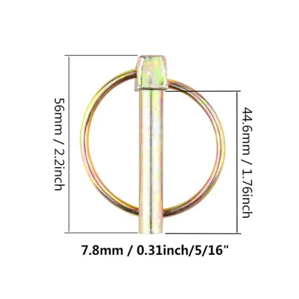 8PCS 5/16 Lynch Pin with Ring Heavy Duty Safety Fixing Locking Pins for Farm Tractors Trailers Trucks Mower Accessories - Image 7