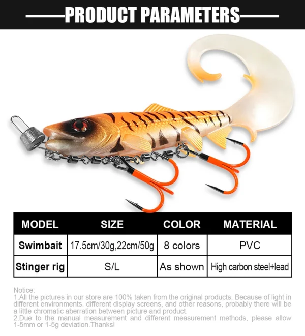 Spinpoler Long Wavy Tail Fin Soft Swimbait Fishing Lure With Stinger Rig Kit UV Paint Hook For Big Game Saltwater Boat Sea Pesca - Image 16