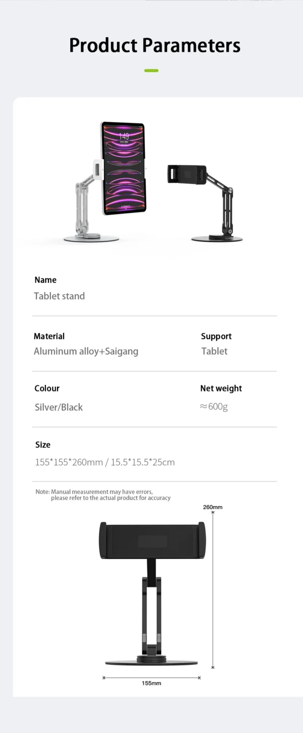 Portable Tablet Stand Aluminum Alloy Bracket Monitor Holder VESA Mount Metal Stand Foldable Adjustable Desktop Magnetic Bracket - Image 20