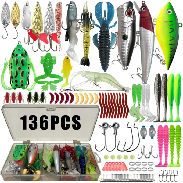 Fishing 86/88/136/149/366pcs Fishing Lure Kit For Trout/Pike/Bass Multi-Lure Fishing Set Layered Tackle Pro Gear Tackle Box - Image 2