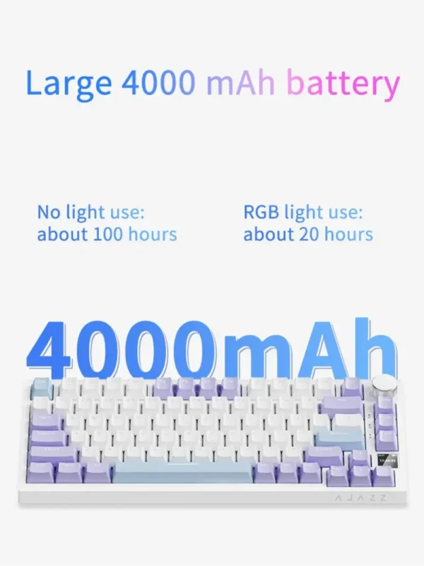 Ajazz Gaming Keyboard Wireless AK820 Hot Swap Russian Version Keyboard Layout Russian Layout - Image 30