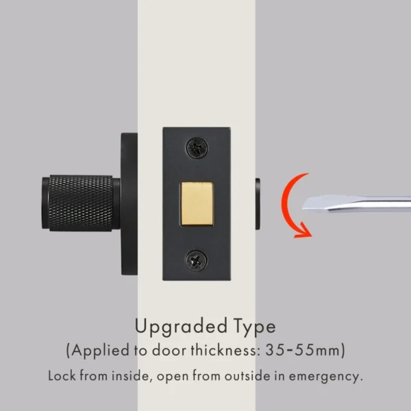 Dooroom Brass Knurled Hidden Door Lock Set Living Room Bathroom Invisible Thumb Turn Matt Black Brushed Brass Open In Emergency - Image 11