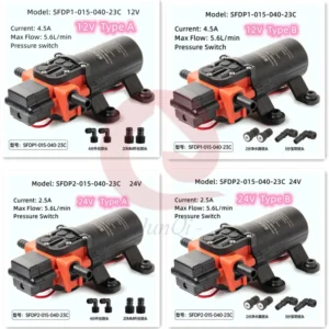 Seaflo 23C Series 1.5GPM/40PSI Automatic Marine Water Diaphragm Pump 12V 24V Self Priming Boat yacht, RV  Caravan High Pressure