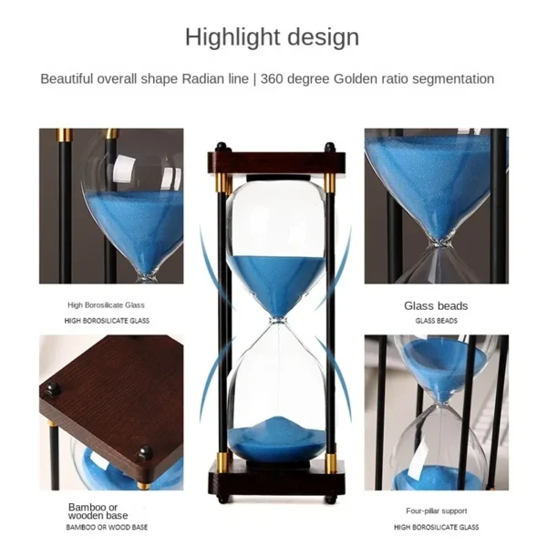 30/60 Minute Vintage Metal Hourglass Timer Kitchen Home Office Creative Desktop Ornaments Time Management Tools Holiday Gifts - Image 2