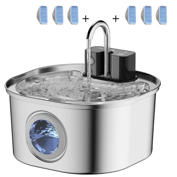 3.2L 5V USB  Recharge Cat Water Fountain Automatic Sensor Stainless Steel Cat Dog Water Fountain Multiple Pet Drinking Bowls - Image 7