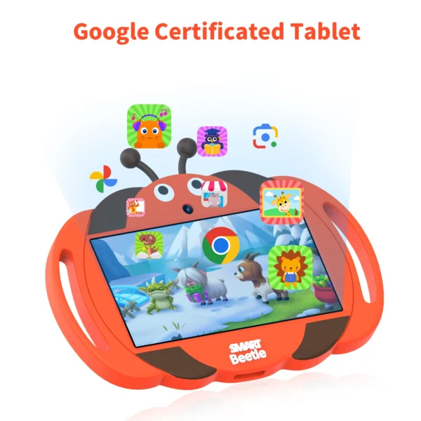 PRITOM Kids 7 inch Tablet for Kids 32GB ROM Android 13 Bluetooth, WiFi, GMS, Parental Control, Dual Camera, Shockproof Case - Image 6