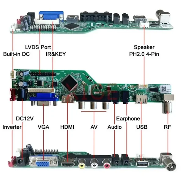 For B156XW02 B156XW03 B156XW04 LCD Controller Driver Board 15.6" 1366*768 Analog TV Laptop Screen LVDS 40Pin Kit VGA+HDMI+AV+USB - Image 2