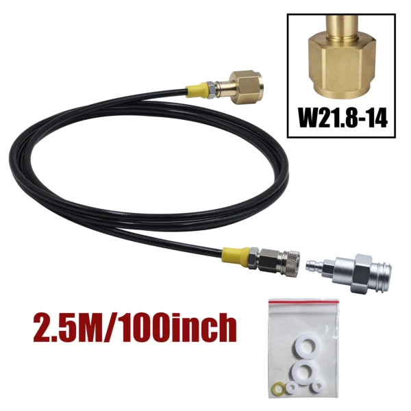 Soda Water Maker Accessories Spring Cover Hose W21.8-14 G3/4 CGA320 with Quick Disconnect Connector CO2 Tank Cylinder Adapter - Image 8
