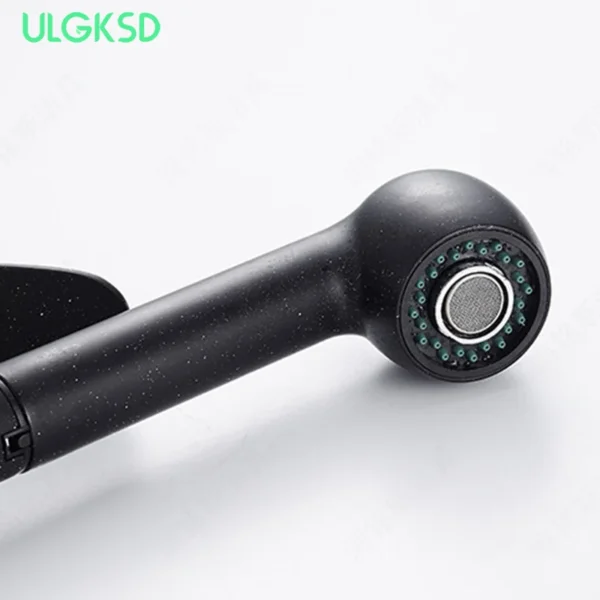 Matte Black 360° Rotation Pull Out  Brass Faucet Hot And Cold Water Mixer Sink Tap Wide Single Handle Kitchen Faucet Deck instal - Image 9