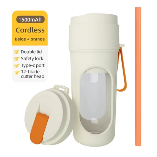 12 Blades Electric Portable Blender 350ML Juicer Fruit Mixers USB Rechargeable Smoothie Juicer Cup Squeezer Juice Maker - Image 7