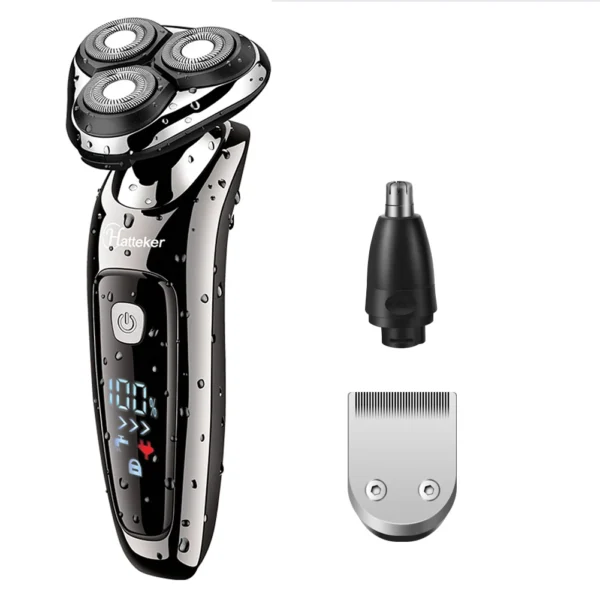 HATTEKER 3in1 Wet Dry Powerful Electric Razor Men Body Beard Hair Trimmer Rechargeable Electric Shaver Face Shaving Machine Kit - Image 16