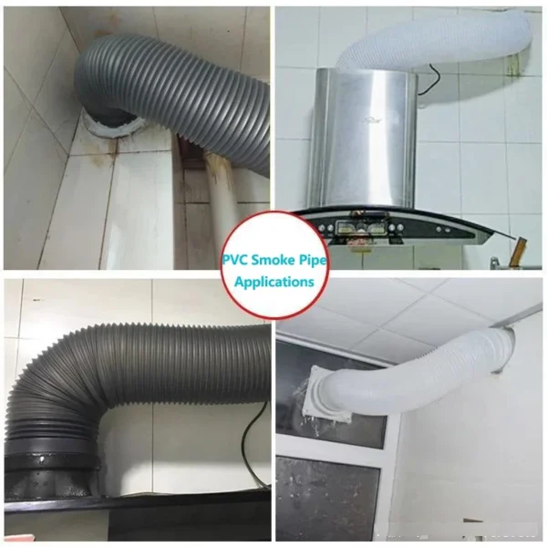 Thickened PVC Smoke Exhaust Pipe Kitchen Extractor Ventilation Tube, Scalable Flexible Duct Bathroom,Fans,∅100-180mmx1.5m,3m - Image 6