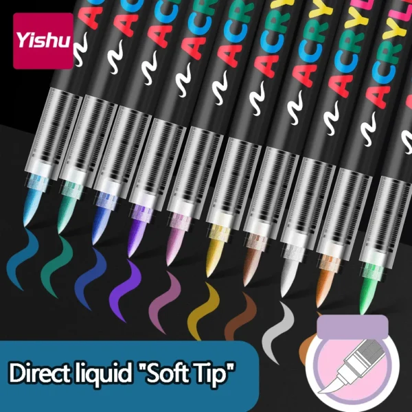 60/72/120/168 Color Acrylic Paint Pen Marker Brush Tip Paint Marker For Rock Painting Wood Canvas Stone Christmas Gift DIY Craft - Image 20
