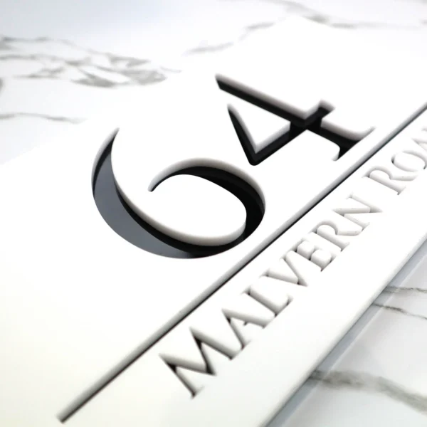 Matte Black Gray Personalized Laser Cut Large Acrylic Modern 3D Floating House Number sign Outdoor Street Family Name Plaque Are - Image 4