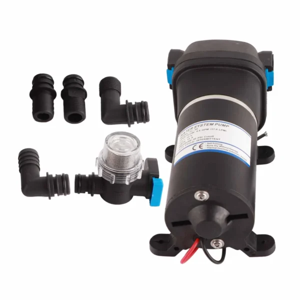 12V Diaphragm Self Priming Water Pump with Automatic Pressure Switch - Image 4