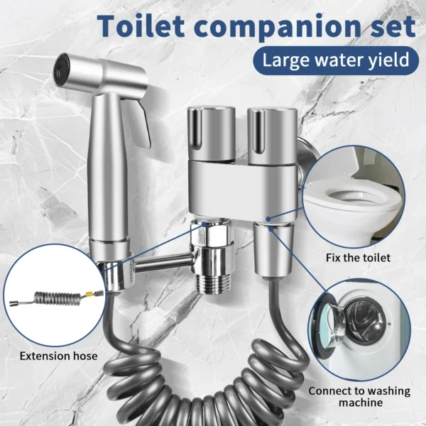 Toilet Handheld Bidet Sprayer Set Stainless Steel Spray Gun For Bathroom Shower Cleaning Personal Hygiene Accessories - Image 5