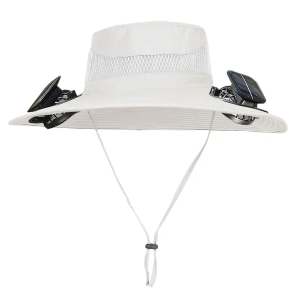 Solar Fan Hat Outdoor Fishing Hat with 2 Solar Fan Wide Brim Bucket Hat Summer Cap for Men Outdoor Camping Fishing Hiking - Image 10