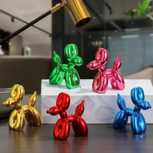 10cm 17cm Nordic Balloon Dog Sculpture Resin Animal Toy Statue Sculptures Figurine Crafts Home Decoration Room Desktop blue Gift