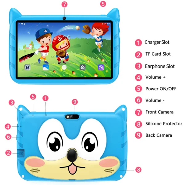 BDF 7 Inch Kid Tablet Android 13, 4GB RAM 64GB ROM,1TB Expand,5G WiFi,4000MAH Battery,Dual Camera, Children's Gift Kids Software - Image 23