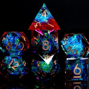 D20 DND Resin Dice Set D&D D6 Sharp Edges Dice Dungeon and Dragon Role Playing Game RPG Polyhedral Dice D20 D12 D10 D8 D6 D4