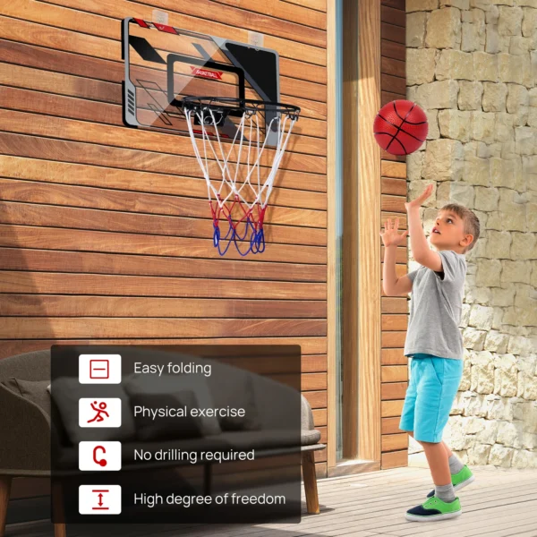 Mini basketball hoop - children's indoor mini basketball frame, backboard basketball set for bedroom, sports game accessory - Image 5