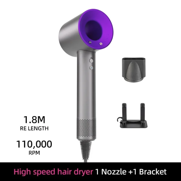 High-speed bladeless hair dryer Negative ion hair care high-power,silent and quick-drying Portable, suitable for home and travel - Image 7