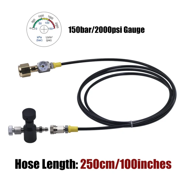 Soda Water Accessories Cylinder CO2 Refill Station Adaptor With Hose On/Off Adapter W21.8-14 or G3/4 or CGA320 Connector - Image 13