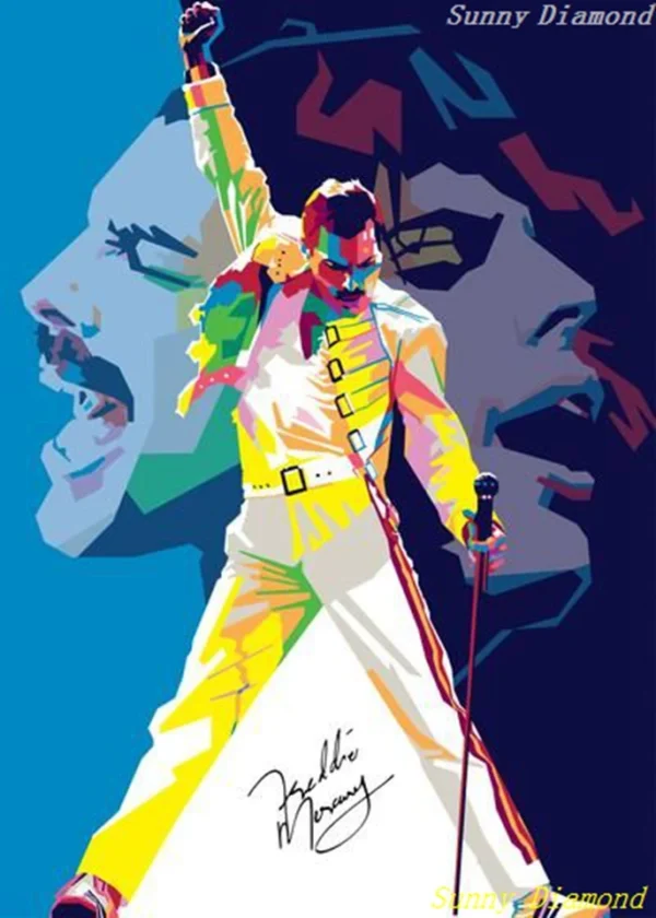 1PCS Icons Freddie Mercury Rock Full Round/Square drill 5D DIY Diamond Painting Art Mosaic Home Decor Gifts frameless - Image 18