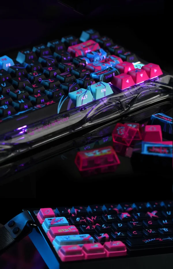 Jinx Keycaps Side Engraved Translucent Cherry Height Pbt Pc Twin Cities War Graffiti For Aula F75 Keyboard Keycaps - Image 18