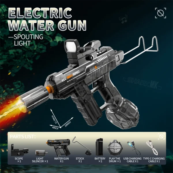 Battle Electric Water Guns，with Gun Muzzle Flame High Capacity Squirt Guns Summer Outdoor Beach Toy for Adult - Image 2