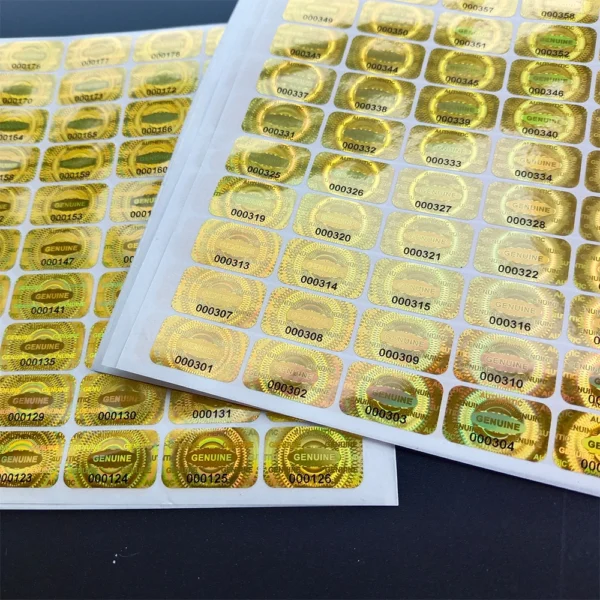 Gold Holographic Tamper Proof Stickers Warranty Void Laser Label Security Seal with Serial Number 2.5x1.5cm Adhesive labels - Image 10