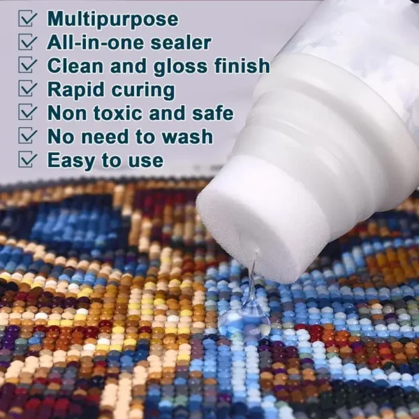 120ML Adhesives & Sealers Diamond Painting Sealer Puzzle Art Glue Permanent Hold & Shine Effect Sealer Diamond Painting Puzzle - Image 11