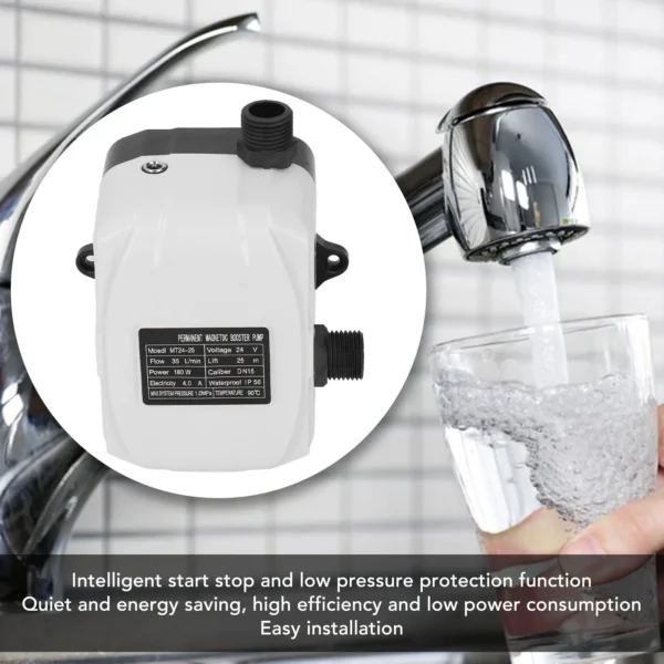 Automatic Booster Pump Water Booster Pump Booster Pump Water Pressure High  180W for Kitchen Sink Shower DC24V AC100‑240V - Image 4