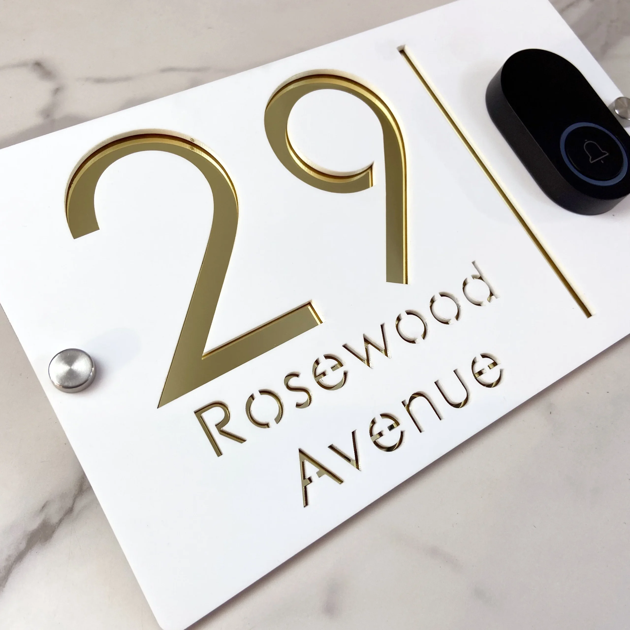 Custom WiFi Doorbell House Number Sign Matte White Acrylic Smart Address Plaque Outdoor Personalized Door Plate Wall Decoration - Image 24