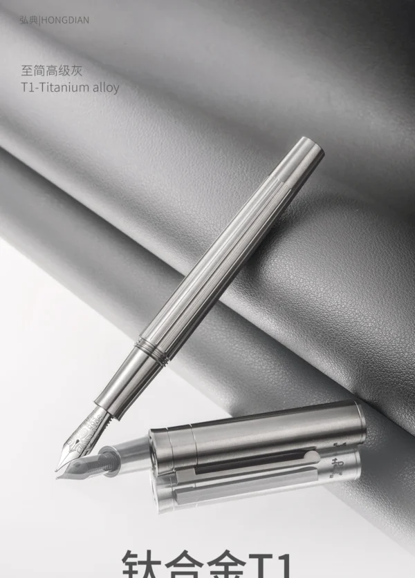 LT Hongdian Titanium Alloy T1 Fountain Pen Replaceable Cartridge Calligraphy Gift Box Business Student Sign Pen - Image 6