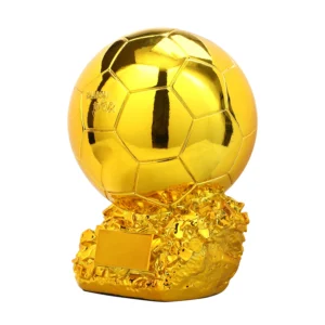Golden Ball Football Cup Office Decoration with Electroplated Technology Football Cup Resin Gift and Birthday Gift Artefact