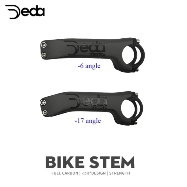 Full Carbon Riser Handlebar, Aluminum Cap, Road Mountain Bike Stems, Angle -6 Degree,-17 Degree, Matte, 31.8x70-130mm
