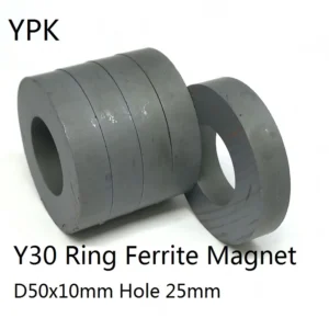 1 2 5PCS/LOT Ring Ferrite Magnet 50*10 Hole D25 Strong Y30 Black Disc Rare Earth Permanent Magnets 50x10-25