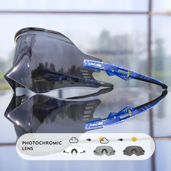Kapvoe Red Photochromic Cycling Glasses UV400 Men Women Cycling Sunglasses Road Bicycle Goggle MTB Cycling Eyewear - Image 11