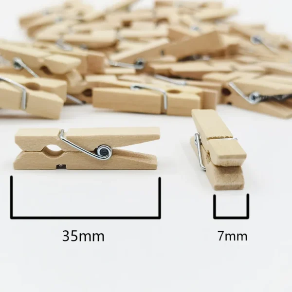 50pieces Handmade 2.5cm~15cm Wooden Clips Natural Wood Business Card Holder Wooden Crafts - Image 7