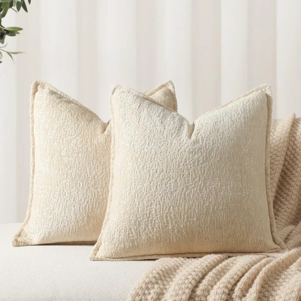 Throw Pillow Covers Neutral Soft Chenille Pillowcase Farmhouse Cushion Covers for Modern Home Sofa Bedroom Living Room Decor - Image 7
