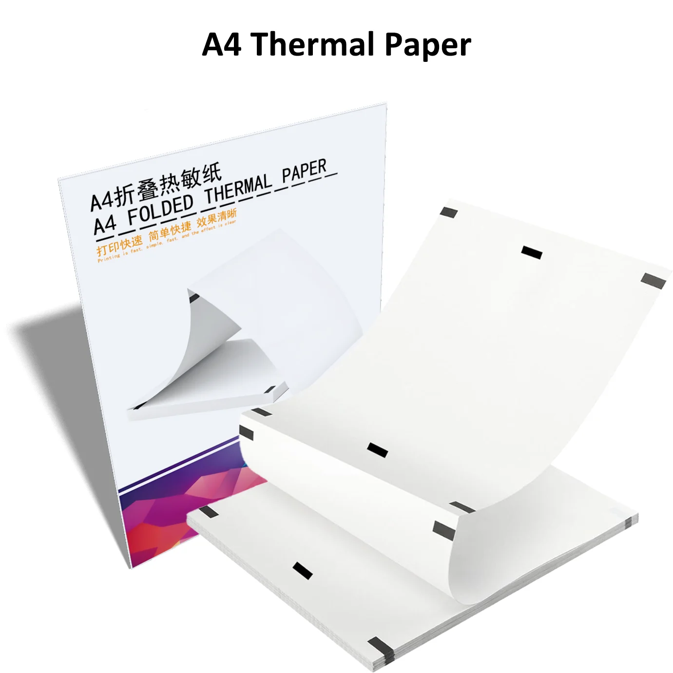 Fast Printing A4 Thermal Paper Quick-Dry Clear Smudge-Proof Rolls for Portable Printers, Office/Logistics/Home Label Supplies
